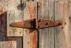 USA, Vermont, Newbury. Connecticut River Valley, weathered barn with peeling red paint. Art Print